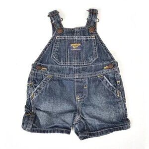 OSHKOSH B'GOSH Denim Jean Shortalls Overall Shorts Size 3 Months